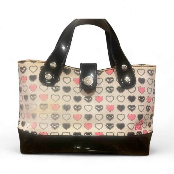 Roxy Heart Design Tote Bag with Black Accents - Picture 1 of 3
